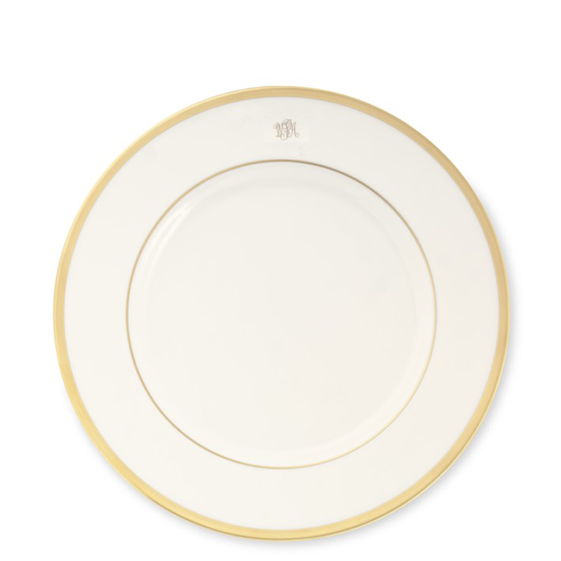 Pickard Signature Ivory Gold Monogram Salad Plate