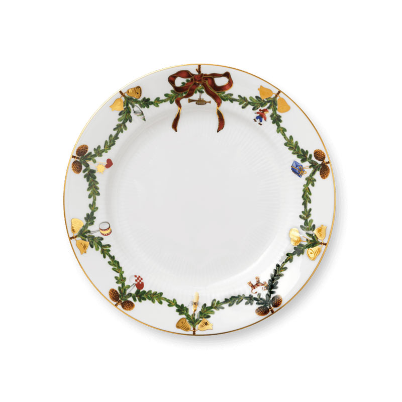 Royal Copenhagen Star Fluted Christmas Salad Plate
