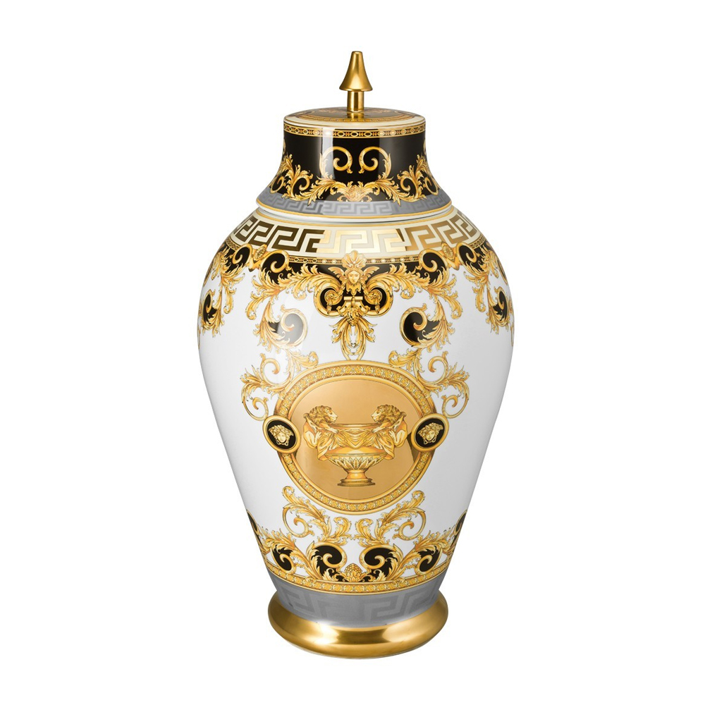 Versace Prestige Gala Vase with Lid 1445140363726776 Borsheims