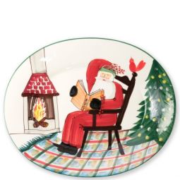 Vietri Old St Nick Large Oval Platter with Santa Reading Vietri Old St Nick Large Oval Platter with Santa Reading