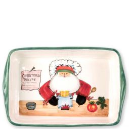 Vietri Old St Nick Rectangular Baking Dish with Chef Vietri Old St Nick Rectangular Baking Dish with Chef