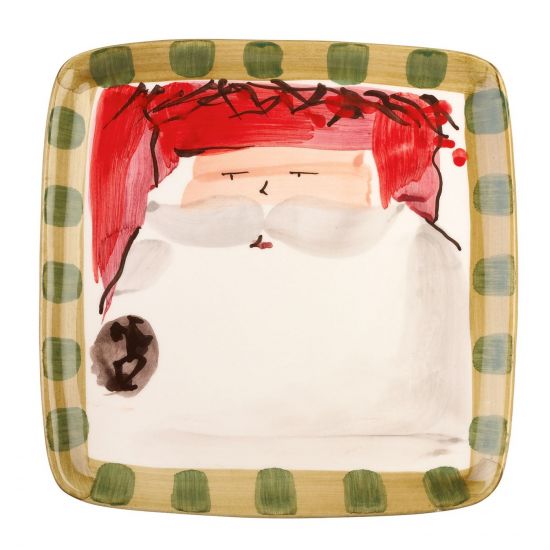 Vietri Old St Nick Red Hat Square Salad Plate