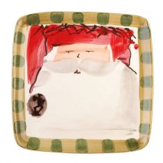 Vietri Old St Nick Red Hat Square Salad Plate