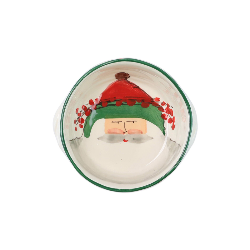 Vietri Old St. Nick Small Handled Round Baker