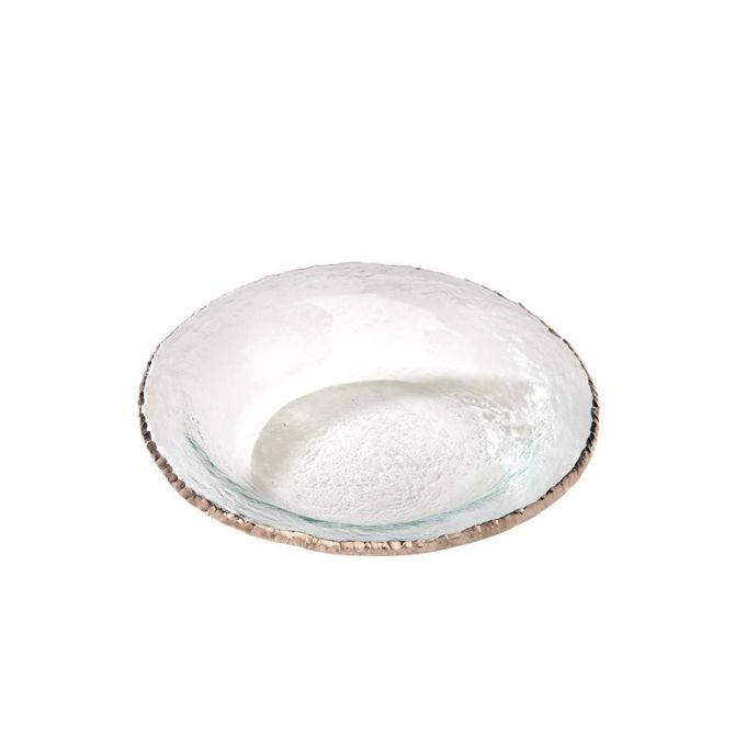 Annieglass Edgey Platinum Soup Bowl