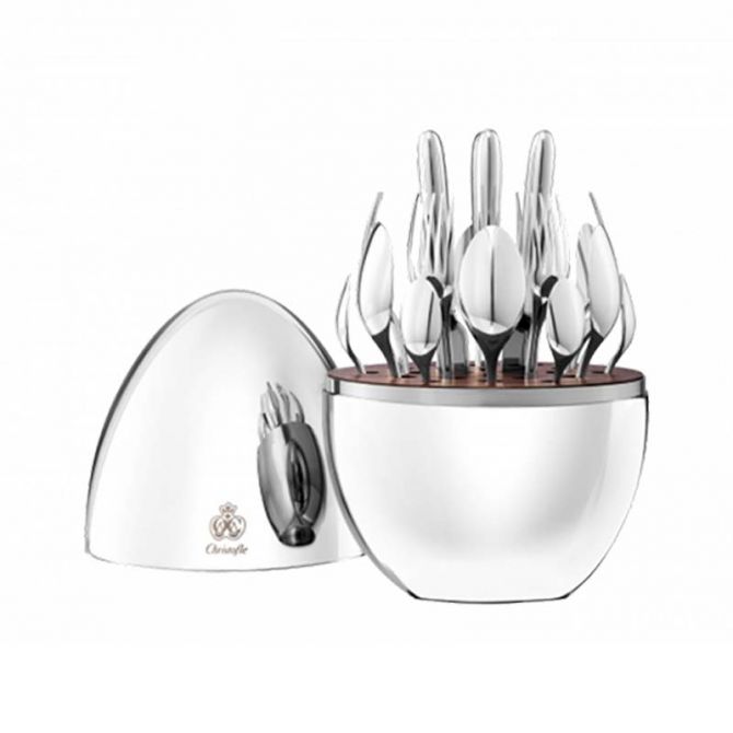 Christofle Mood Silver Plated 24 Piece Flatware Set