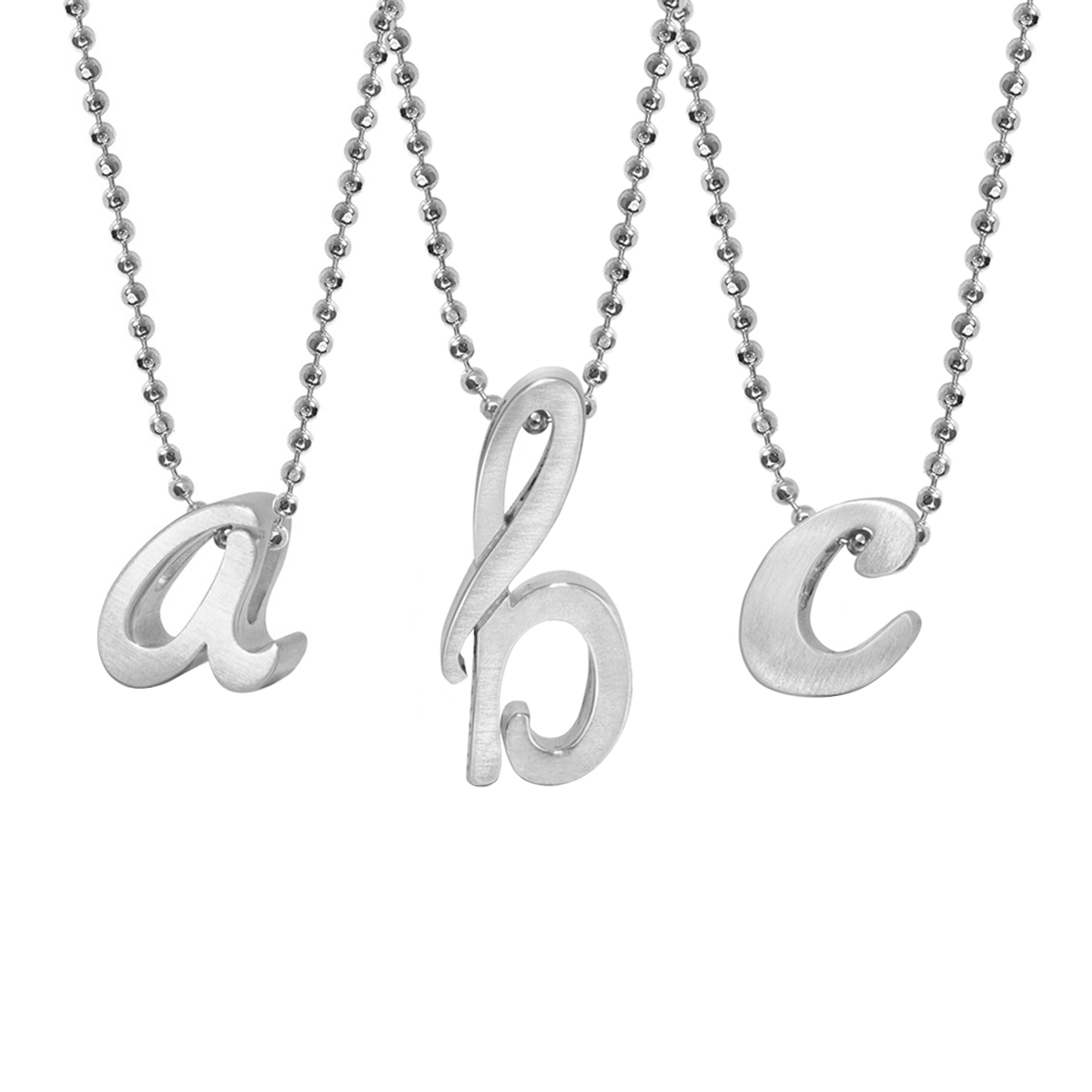 Alex Woo Sterling Silver Autograph Letter Pendants