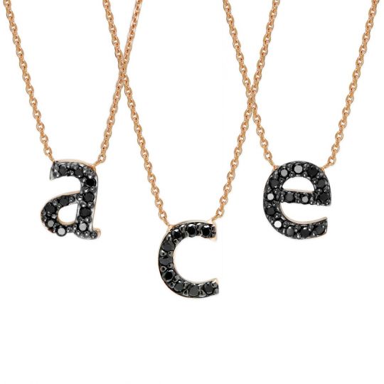 rose gold heart initial necklace