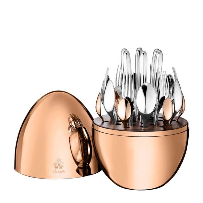 Christofle Mood 24 Piece Rose Gold Flatware Set