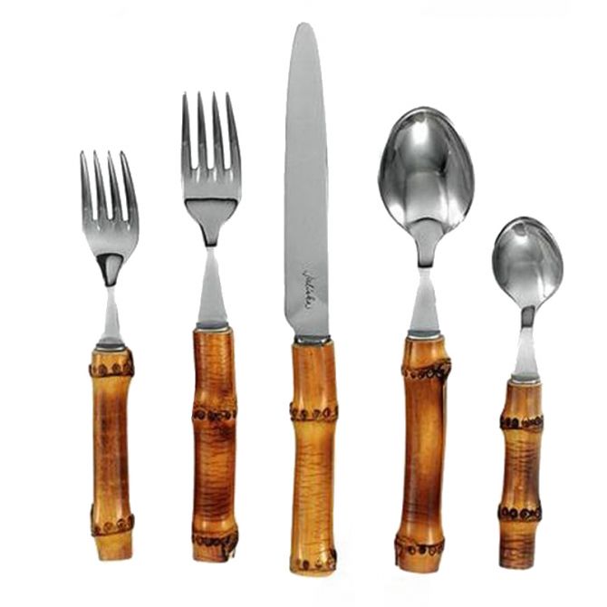 Juliska Natural Bamboo Stainless 5 Piece Place Setting
