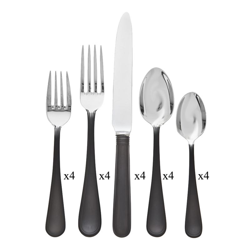 Ricci Ascot Black Oxidized Stainless 20 Piece Set