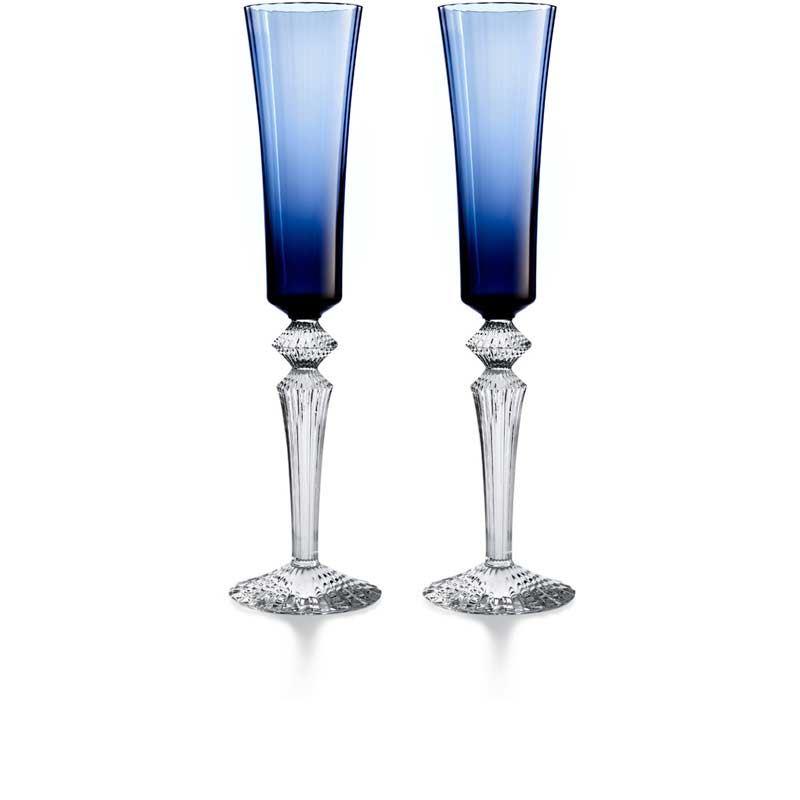 Baccarat Mille Nuits Flutissimo Blue Flutes, Set of 2