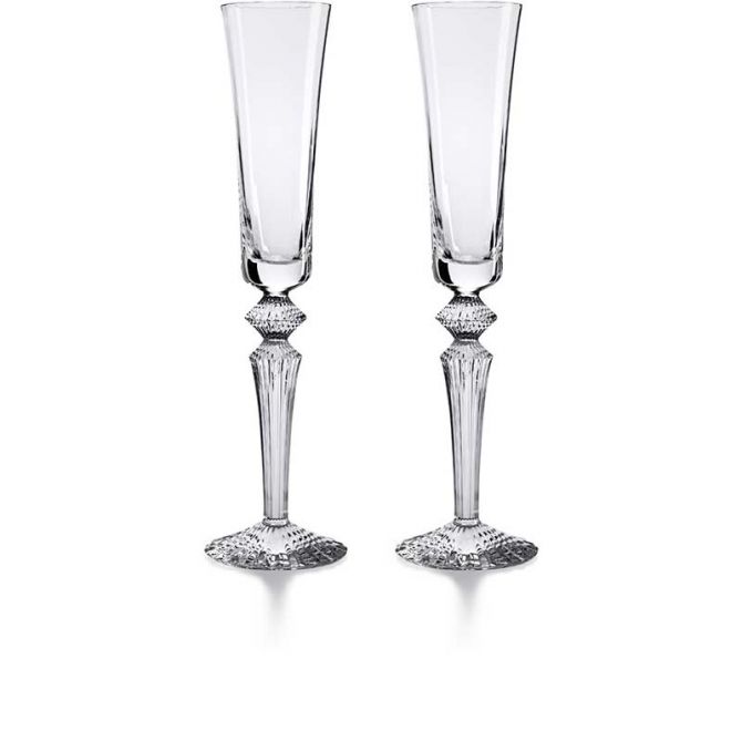 Baccarat Harcourt Eve Flute Clear & Blue / Set of 2